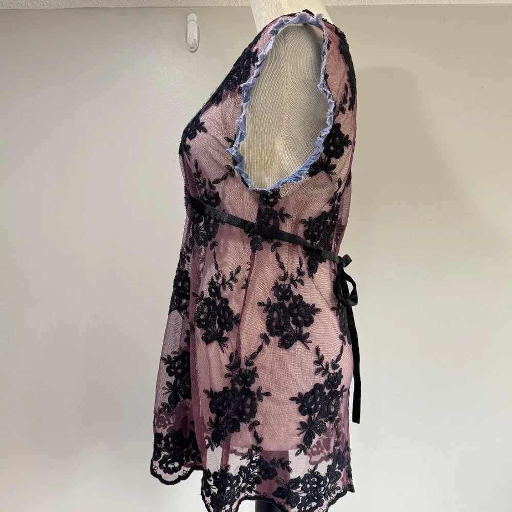 FREE PEOPLE Sheer Embroidered Sleeveless Top